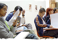 Photograph of international students in a class