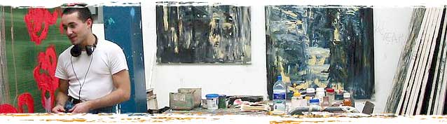 Photograph of a student in an art studio