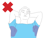 Drawing of someone with sweaty armpits
