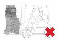 Drawing of women driving a fork lift truck