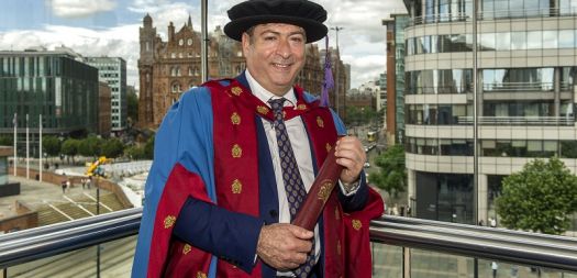 International contemporary artist, academic and author Professor Bashir Makhoul received an honorary Doctorate of Arts from Manchester Metropolitan University [NO]