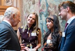 Isabelle Pennington-Edmead (second from right) meets King Charles