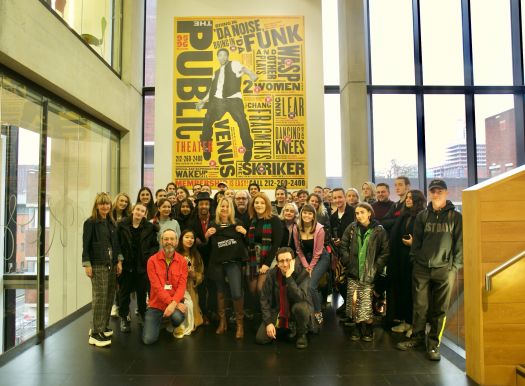 Paula Scher with staff and students from Graphic Design