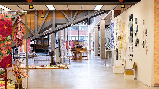 View of Degree Show textiles exhibition